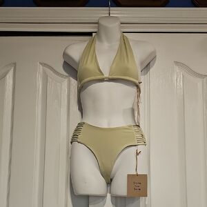 Stone Fox Swim Bikini Sz S in Aloe Wash MSRP $200